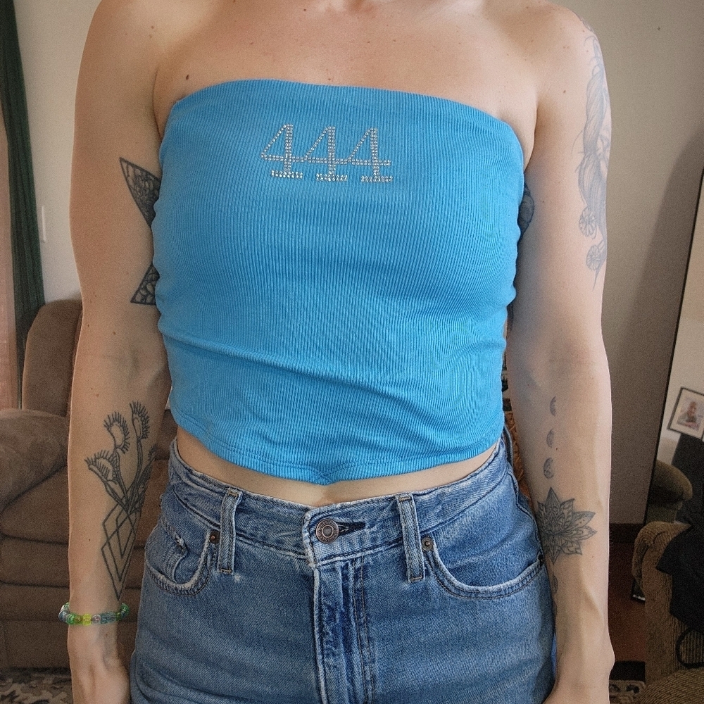 Rue 21 Strapless Tube Top Angel Numbers 444 Size Medium